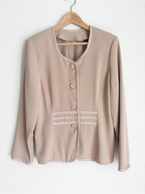 Handcrafted Vintage AGMIR Blush Pink Blazer - Size M, Made in Europe